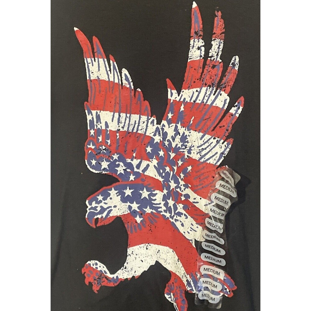 Vintage American Apparel Men ‘s Sz M Eagle Graphic Short Sleeved T-Shirt Black - Picture 2 of 4
